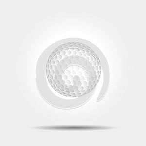 Vector golf ball on white background with shadow