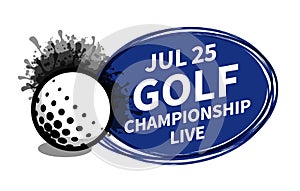 Vector golf sport scoreboard spotlight background place for copy text ad. Banner, flyer, poster, TV concept design brush doodle fl