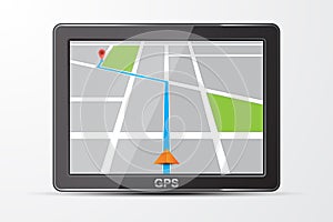 Vector gps navigator icon, isolated on white
