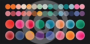 Vector gradient circles. Trendy modern vivid color set. Website, UI and UX design, social media templates round gradient buttons