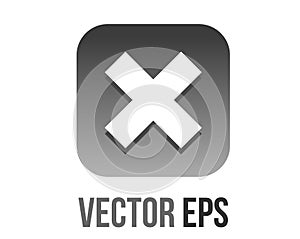 Vector gradient gray rounded square check mark button icon