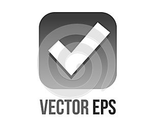 Vector gradient gray rounded square check mark button icon