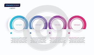 Vector gradient minimalistic infographic template composed of 4 circles