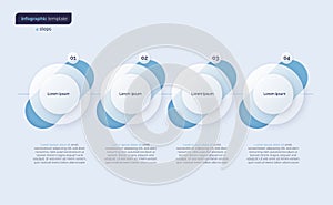 Vector gradient minimalistic infographic template composed of 4 circles