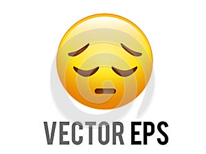 Vector gradient yellow afraid,  disappointed and upset face icon