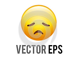 Vector gradient yellow afraid,  disappointed and upset face icon