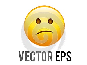 Vector gradient yellow afraid,  disappointed and upset face icon