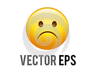 Vector gradient yellow afraid,  disappointed and upset face icon