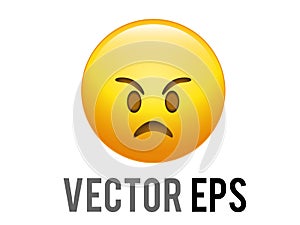 Vector gradient yellow angry, upset, disappointed face icon