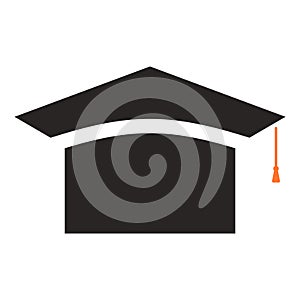 Vector graduation cap - education icon, academic university hat illustration.