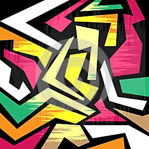 Vector graffiti, colorful background. Stylish underground background.