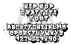 Vector graffiti and hip hop font 90s style.