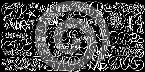 Vector graffiti tags, lettering illustration, isolated design element