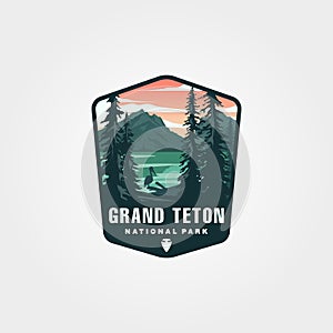 Vector of grand teton national park logo symbol illustration design, united states national park collection