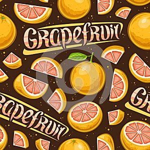 Vector Grapefruit Seamless Pattern