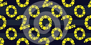 Vector graphic of 2020 numbers with circle fill seamless pattern.