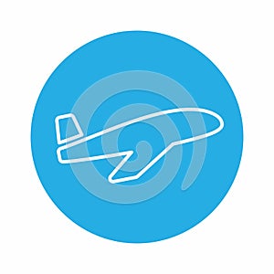 Vector Graphic of - Airplane - Blue Monochrome Style