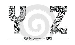 El alfabeto polinesio estilo en colocar 