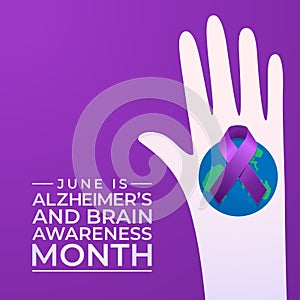 vector graphic of Alzheimers and Brain Awareness Month ideal for Alzheimers and Brain Awareness Month celebration