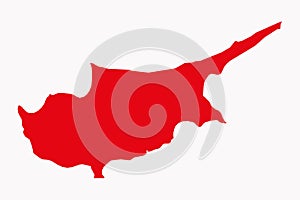 Vector artwork of detailed outline map of CYPRUS