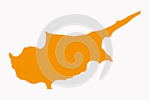 Vector artwork of detailed outline map of CYPRUS