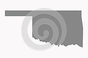 Vector artwork of detailed outline map of OKLAHOMA