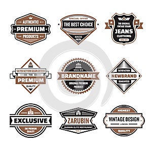 Vector graphic badges collection. Original vintage badges.