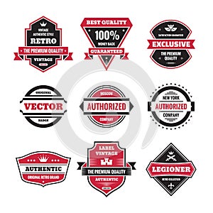 Vector graphic badges collection. Original vintage badges.