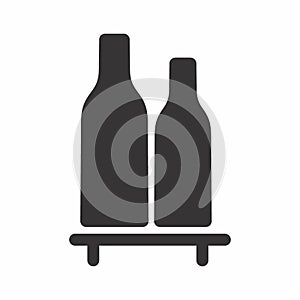 Vector Graphic of Bottles Shelf - Black Style - simple illustration. Editable stroke. Design template vector.outline style design.