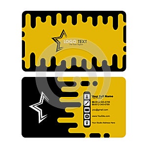 Vector Graphic of Business Card Design with liquid black yellow and white color scheme