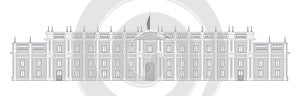 Vector graphic of the Chilean presidential palace La Moneda in Santiago photo