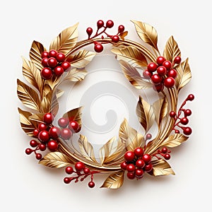 Vector graphic of Christmas wreath isolated on white background