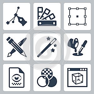 Vector graphic design icons set