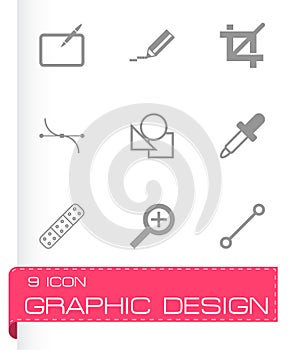 Vector graphic design icons set