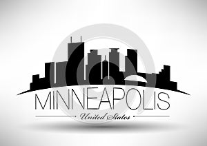 Vector Graphic Design of Minneapolis City Skyline