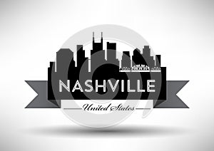 Vector Graphic Design of Nashville City Skyline