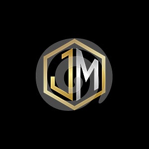 Vector Graphic Initials Letter JM Logo Design Template