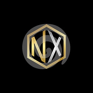 Vector Graphic Initials Letter NX Logo Design Template photo