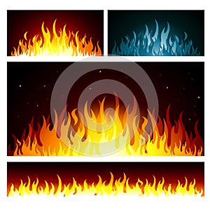 Vector graphic fire flames background
