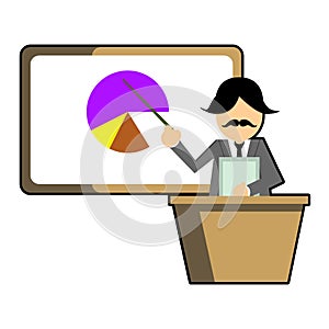 Vector Graphic Flat Design with Teacher Teaching Illustration