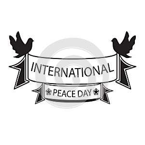 Vector graphic from flat logo design with the text `International Peace Day` in commemorating peace day.