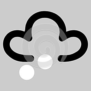 Vector graphic of a hail symbol as used on weather maps shown on television weather forecasts. It consists of a dark cloud with
