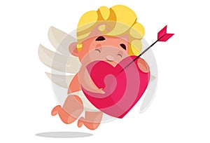 Vector Graphic Illustration of Cute Cupid