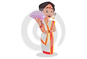 Vector graphic illustration of Indian Bengali Woman