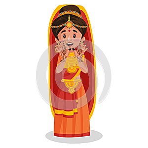 Vector Graphic Illustration of Indian Bride