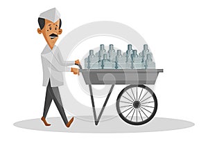 Vector Graphic Illustration of Indian Dabbawala