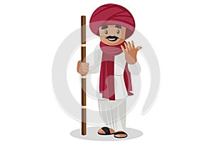 Vector graphic illustration of Indian Gujarati Man