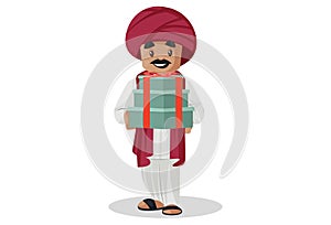 Vector graphic illustration of Indian Gujarati Man