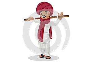 Vector graphic illustration of Indian Gujarati Man