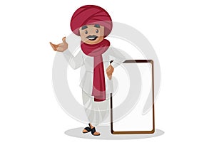 Vector graphic illustration of Indian Gujarati Man